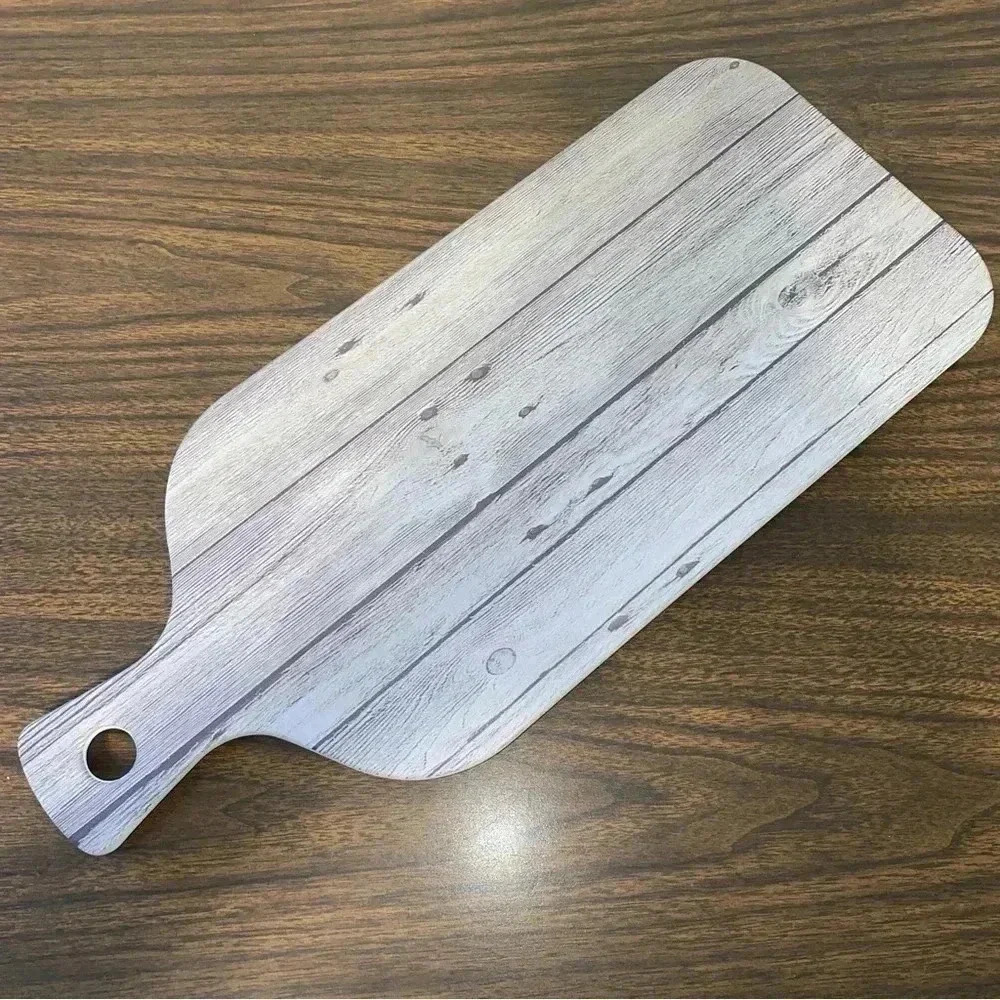 Paddle shape serve tray drift wood gray NWT